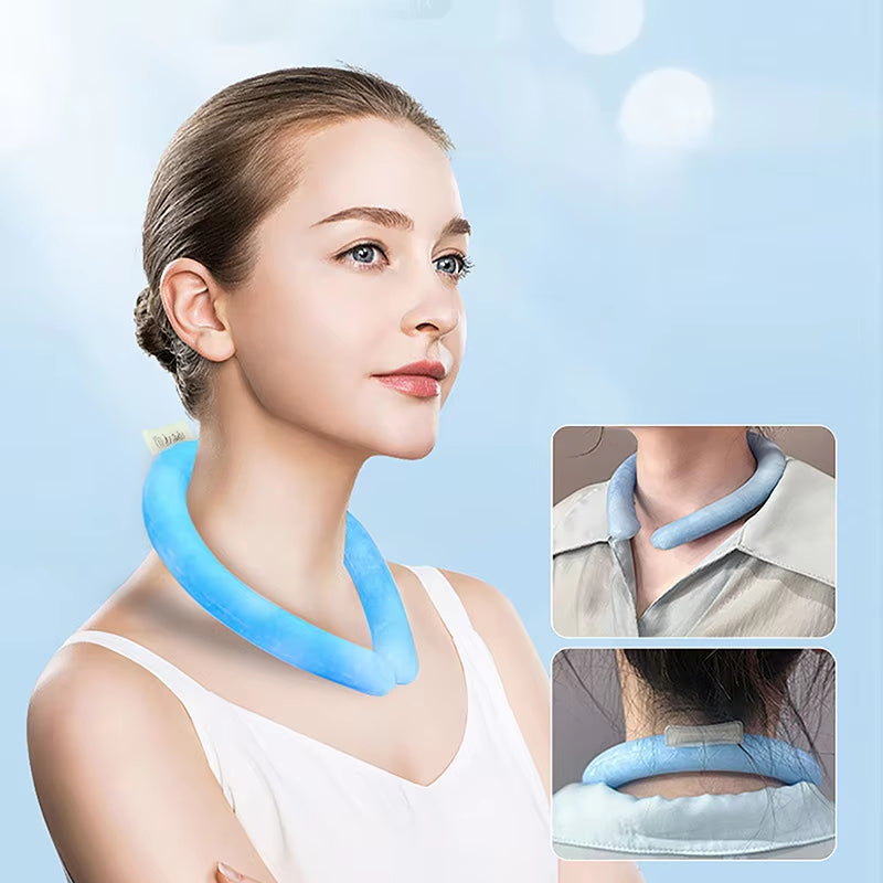 New Icy Cooling Neck Ring Outdoor Camping Hiking Cooling Wrap Scarf Ice Pack Kids Adults Summer Cooler Neck Wraps Cooling Tube