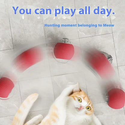 Electric Cat Ball Toys Automatic Rolling Ball Faux Tail Rechargeable Smart Pet Interactive Toy Dog Cat Training Imitate Mouse