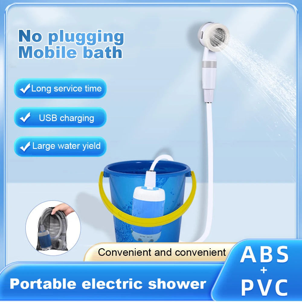 Portable Outdoor Shower Set Handheld Shower Head Adjustable Flow Camping Shower for Hiking Backpacking Beach Traveling