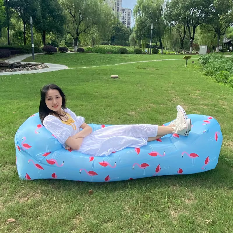 Trend Outdoor Products Fast Infaltable Air Sofa Bed Good Quality Sleeping Bag Inflatable Air Bag Lazy Bag Beach Sofa 240*70Cm