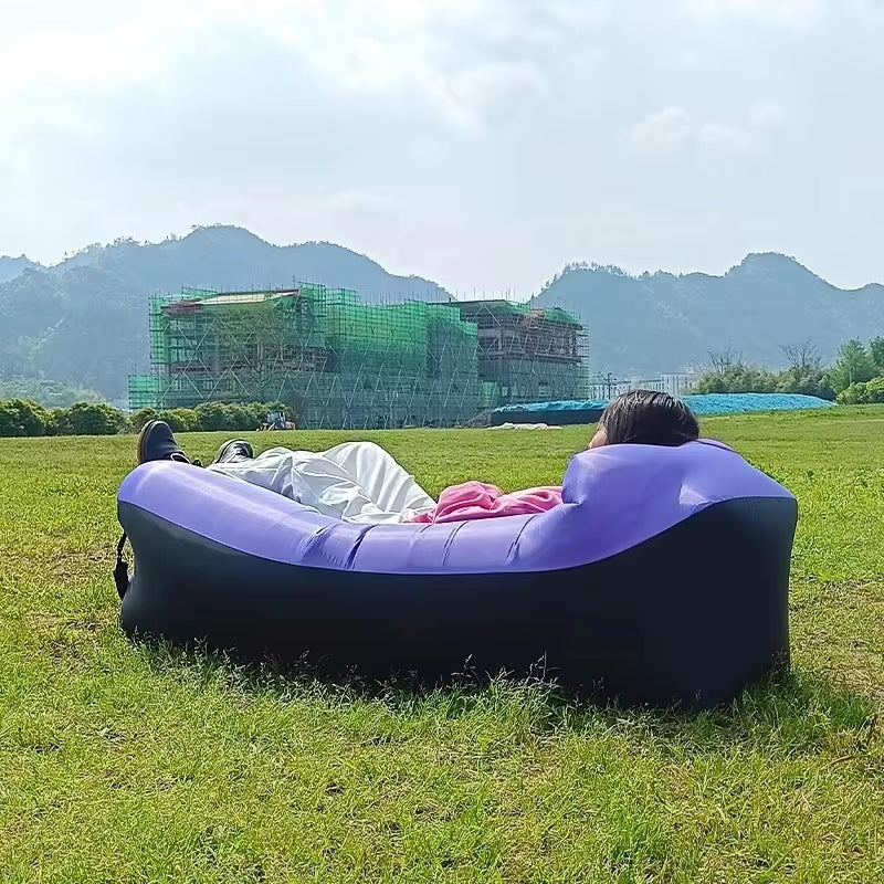 Trend Outdoor Products Fast Infaltable Air Sofa Bed Good Quality Sleeping Bag Inflatable Air Bag Lazy Bag Beach Sofa 240*70Cm