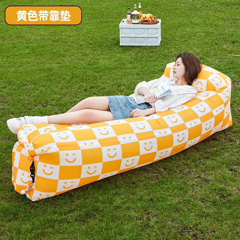 Trend Outdoor Products Fast Infaltable Air Sofa Bed Good Quality Sleeping Bag Inflatable Air Bag Lazy Bag Beach Sofa 240*70Cm